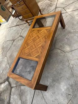 Wood and Glass Coffee Table