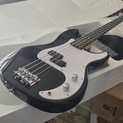 GLARRY GUITAR ELECTRIC Black And White 39"20 W AMP 