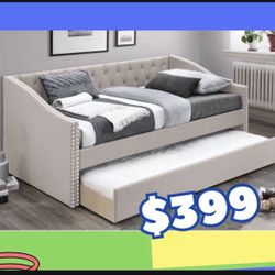 Brand New In Box Day Bed W/ Slats + Trundle And 2 Mattresses. Pick Up In Long Beach