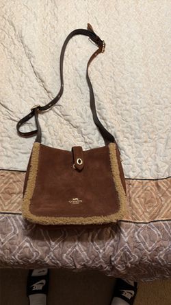 Coach Suede Shearling Crossbody Bag