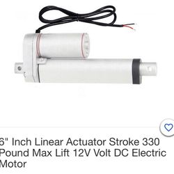 6" Inch Linear Actuator Stroke 330 Pound Max Lift 12V Volt DC Electric Motor