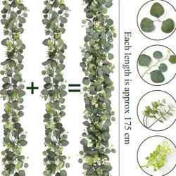 8 Pcs Of artificial leaf, green fake plant, spring vine, suitable for wedding, home, party decoration