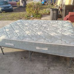 Pre-owned, Queen Size Bed Frame W/ Mattress