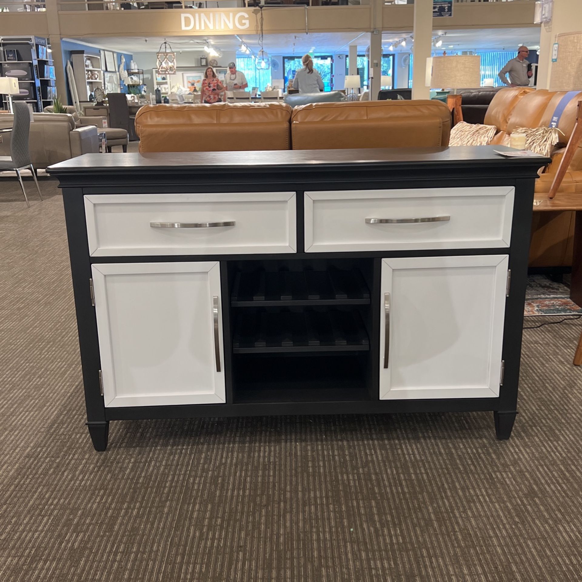 AS IS - Sideboard Kanes furniture- black/white 