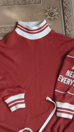 Red Mock Neck Long Sleeve Shirt