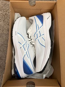 Men’s Asics tennis shoes white/blue size 11