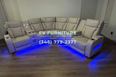 Brand New! Power Leather Sofa Reclining Sofa Set! Same Day Delivery 