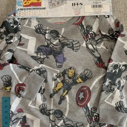 MARVEL COMICS  5T AVENGERS 2PC. NEW WITH TAGS. SUPER FUN 