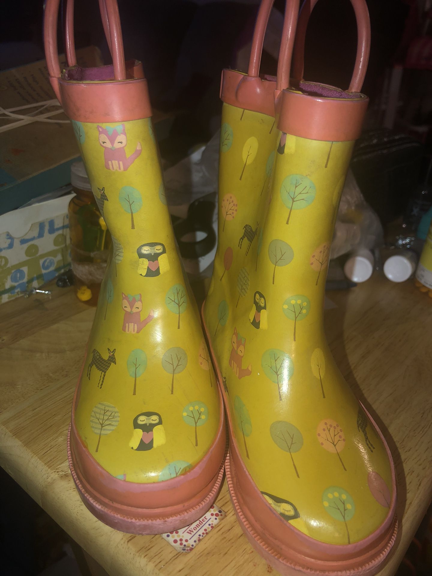 Little Kids Out In The Woods Rainboots. Size 5/6C