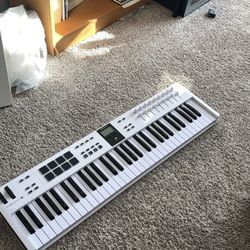 Arturia KeyLab Essential mk3 61-Key Universal MIDI Controller and Software | White with 6ft MIDI Cable