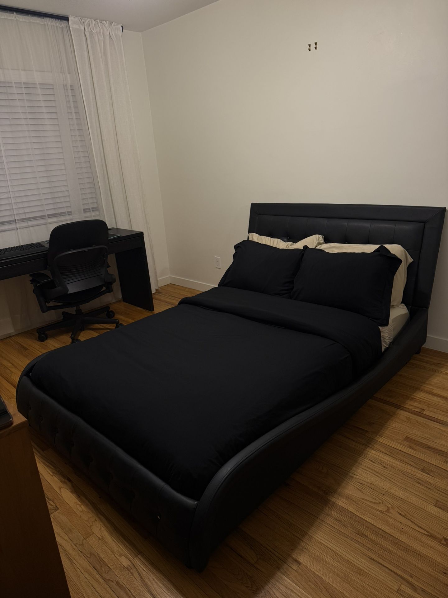 Black Full Bed Frame / Box Spring / Mattress
