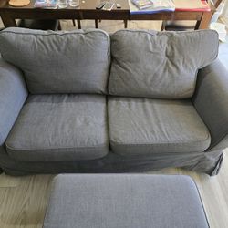 IKEA UPPLAND Sofa Dark Grey and Ottoman With Storage