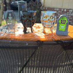 Two Skull Vases