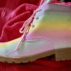 Brand New OMBRÉ UNICORN MULTI COLORED BOOTS GIRLS SIZE 6