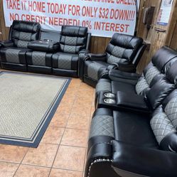 CLEARANCE SALE 3 Piece Recliner Sofa Loveseat and Chair Set $1349
