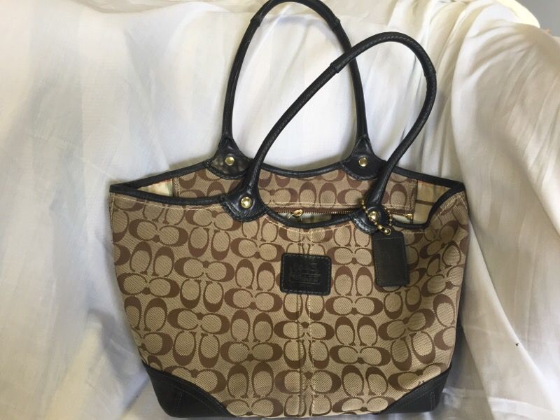 Coach Fabric and Leather Purse / Tote / Handbag ... Genuine from Coach Store!