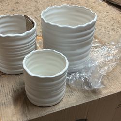 3 Pc Ceramic Pots