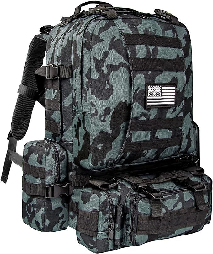 Scout Hawk 55L(14.5 Gal) Super Large Assault Pack Detachable Tactical Backpack