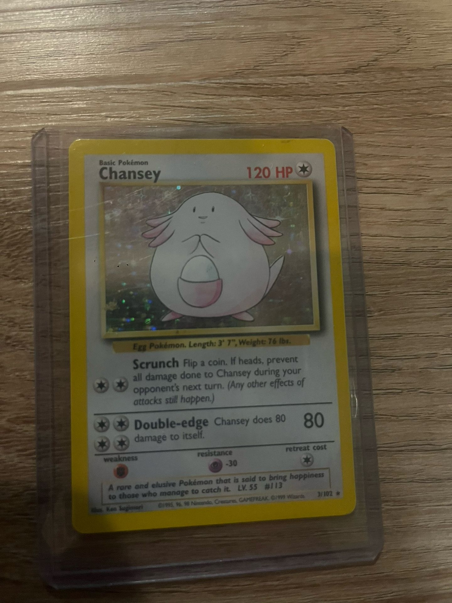 Chansey Holographic Base Set Pokemon Card #3