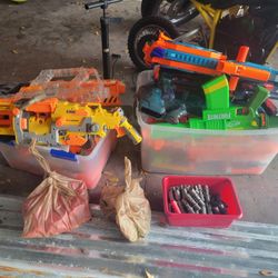 Lot Of Nerf Guns, Bullets And Accessories