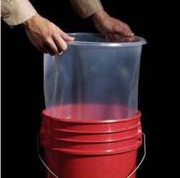 New Pig 5 Gallon Bucket Liners – 50 Pack, Heavy Duty Clear Plastic Inserts