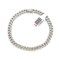 925 Sterling Silver 8” CZ Miami Cuban Bracelet 18.50g 6.3mm 215695/2