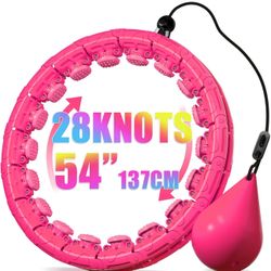 Weighted Hula Infinity Fitness Hoop for Adult Weight Loss, 2 in 1 Smart Fitness Workout Hula Circle Hoops with 28 Detachable Knots, Exercise Fit Hoop 