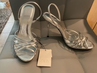 ZARA WOMEN’S SHOES SILVER SIZE 7/7 1/2 NEW