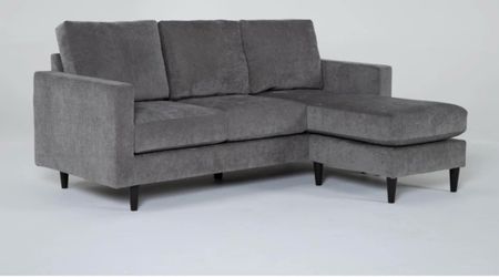 Grey Fabric Modern 81" Sofa with Reversible Chaise