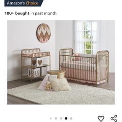 Monarch Hill Ivy Metal Gold Crib Set With Changing Table.