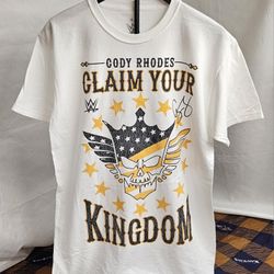 Mens Official Licensed  WWE Cody Rhodes T-Shirt Size Medium White (2)