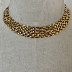 Gold Tone Choker Necklace 