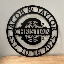 Custom Metal Monograms. All Sizes Any Last Names