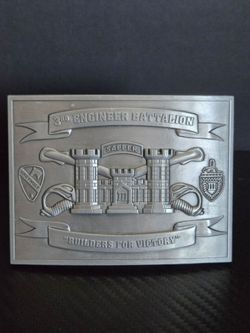 3rd Engineer Battalion Belt Buckle - Sapper - Builders For Victory