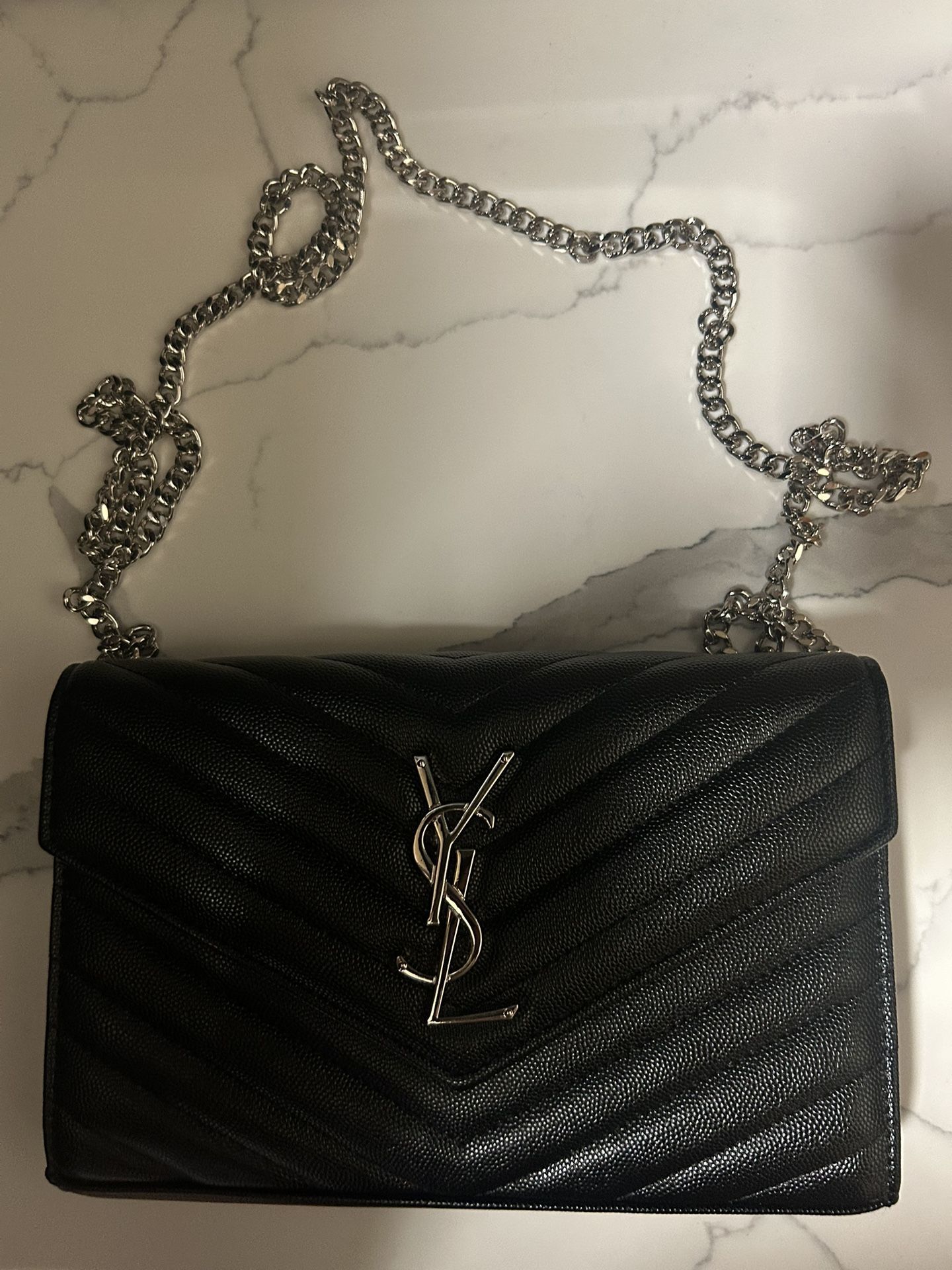 YSL Bag Silver Chain Saint Laurent