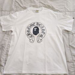 A Bathing Ape BAPE  X  Chrome Hearts White Double-Sided Tee L Authentic
