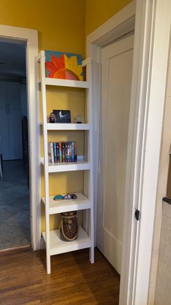 Crate and Barrel white ladder shelf
