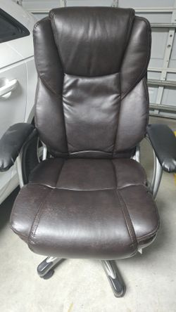 Dark Brown Faux Leather Office Chair