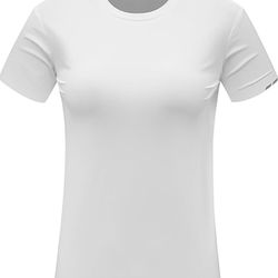 L size Unisex Athletic Performance T-Shirt, Quick Dry Moisture Wicking, Short Sleeve Running Workout Top