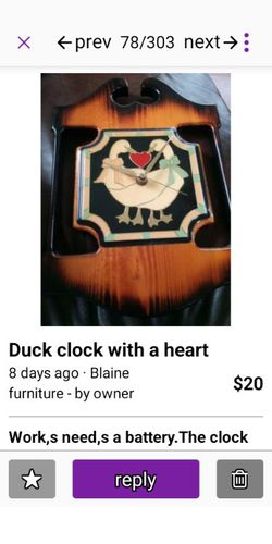 Love duck wall clock