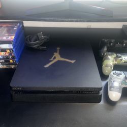 PS4 Slim 1TB + 3 Controllers + 8 Games (Read Description) 