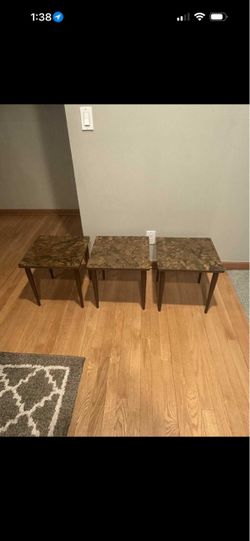 Winsome Set of 3 stackable Marble Top Side Tables