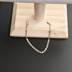 10k Gold Kid Tri Color Bracelet 6 Inch