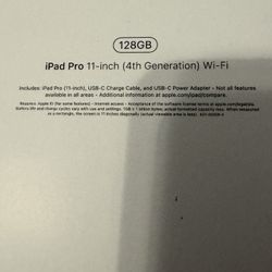 iPad Pro 4th Gen 11 Inch WiFi 