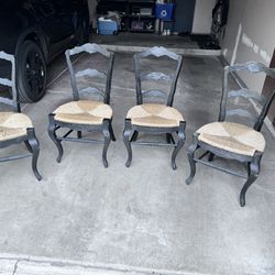 4 Black Restoration Hardware Wood Chairs $200 OBO