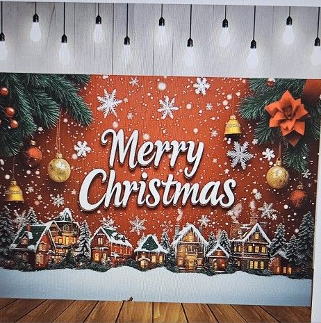 Vinyl Backdrop Banner For Christmas