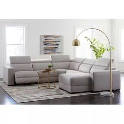 Nevio 124" 5-Pc. Fabric Sectional Sofa with Chaise