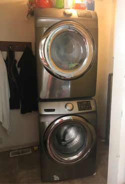 Samsung stackable washer and dryer.