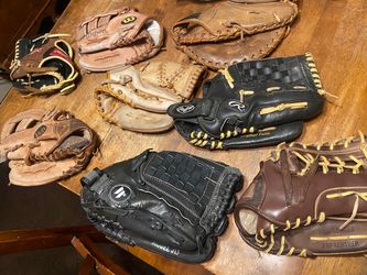 Lot of 8 Mixed Baseball Gloves Adult RH & LH $10 each