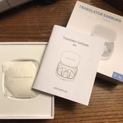 Language Translator Earbuds Online Support 144 Languages & Accents Translation Music and Calling 3-in-1 Wireless Translator Device with APP Fit iOS & 